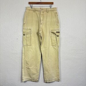 Vtg 90s Y2K Unionbay Cargo Pants 36x34 Khaki Utility Baggy Hip Hop Grunge Street